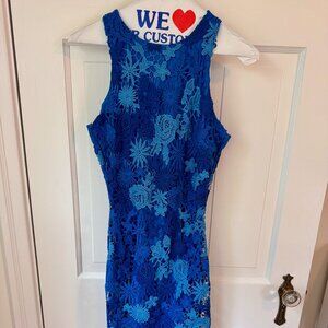 Alexia Admor blue floral lace sheath dress XS